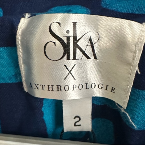 NWT Anthropologie SIKA Geometric Romper - women size 2 geometric blue with belt - Picture 10 of 11